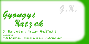 gyongyi matzek business card